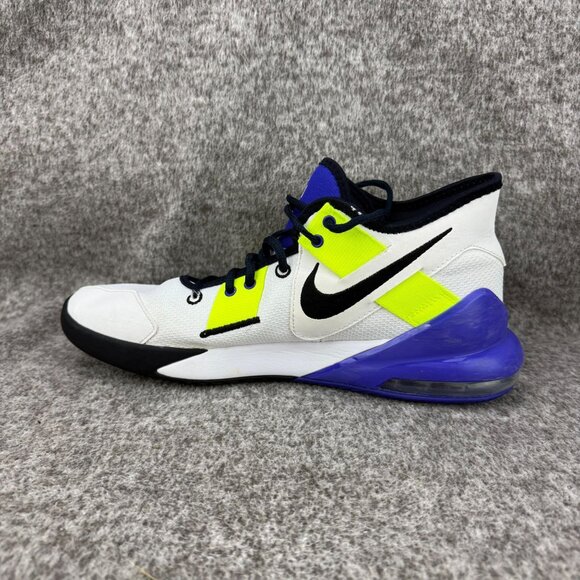 ✅Mens 11 Nike Air Max Impact 2 White Indigo Burst Volt Basketball Shoes Sneaker - Picture 11 of 13